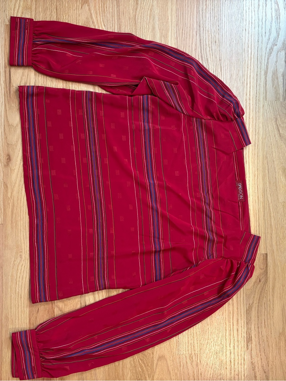 1980’s Sasson Red Striped Long-Sleeve Shirt